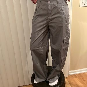 Edikted Engine Gray Flare cargo pockets Jeans.